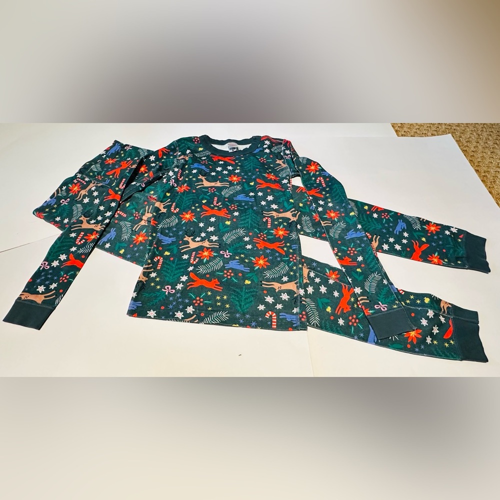 Hanna Andersson Christmas Woodland Creatures Long John Pajamas Size: 160 (14)
